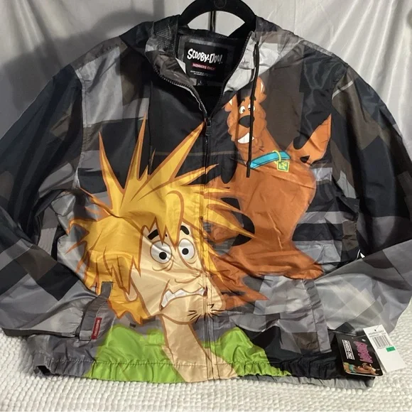 Members Only Scooby Doo Windbreaker Hooded Jacket Unisex Large Nickelodeon NWT - Picture 11 of 11